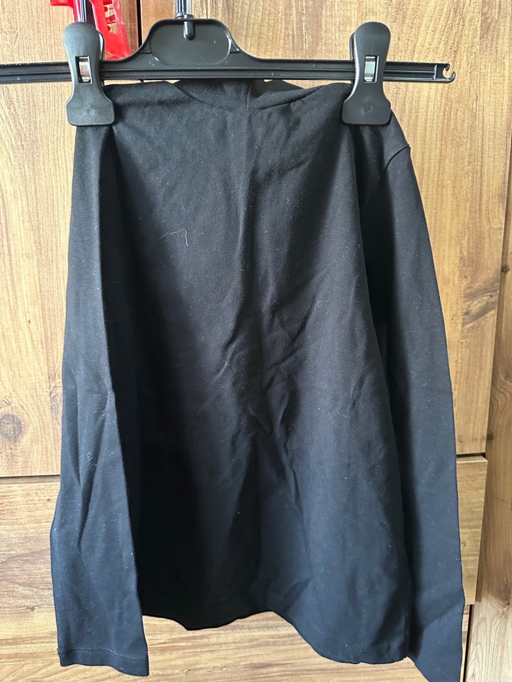 Siyah E Çocuk Yüksek Yakalı Uzun Kollu Gömlek - Görsel 2