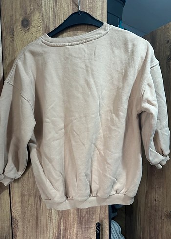 Bej Peluş Detaylı çocuk Sweatshirt - Görsel 2