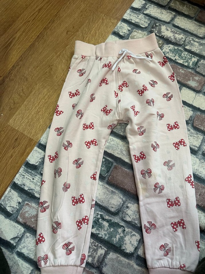 Kız Çocuk Beyaz Kurdele Desenli Rahat Pantolon - Görsel 2