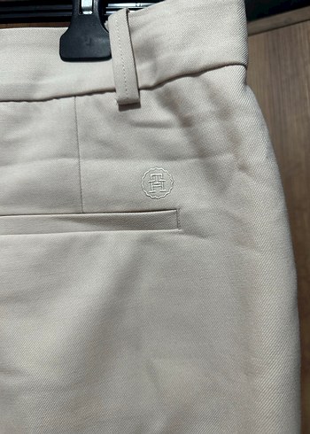 Bej Midi Kemerli Kadın Kumaş Pantolon - Görsel 4