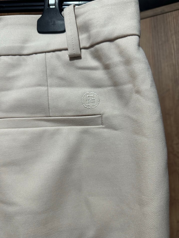 Bej Midi Kemerli Kadın Kumaş Pantolon - Görsel 4