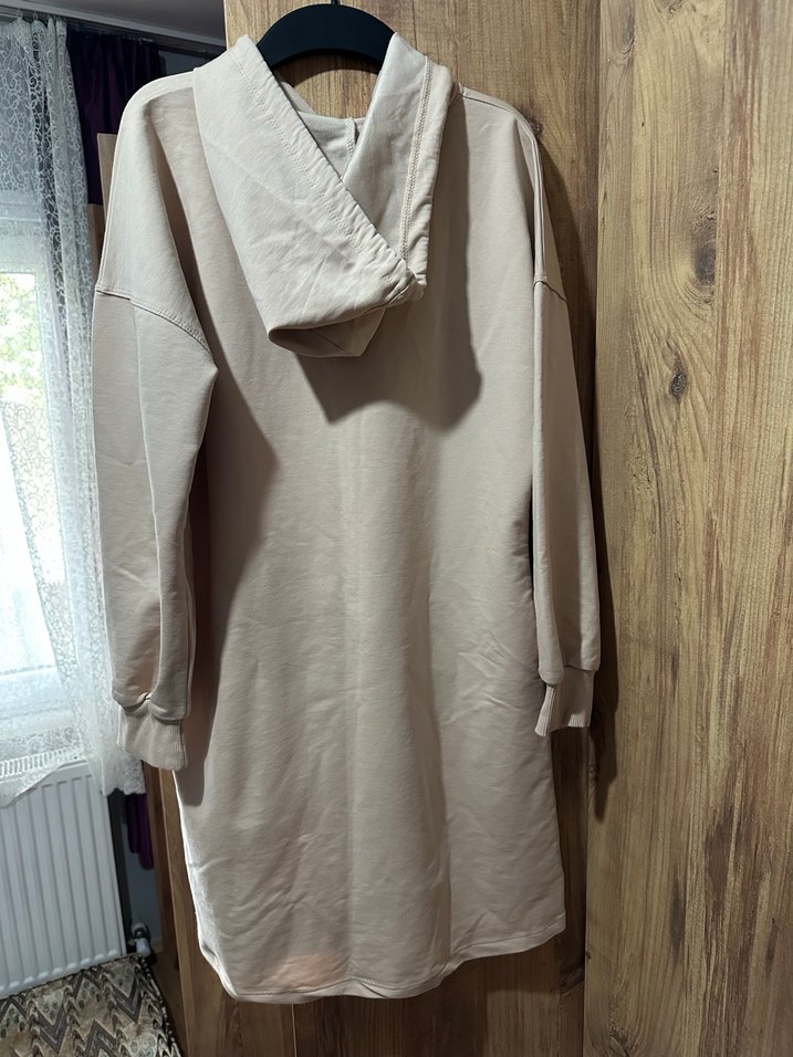 Kapüşonlu Uzun Gri Kadın Sweatshirt - Görsel 2