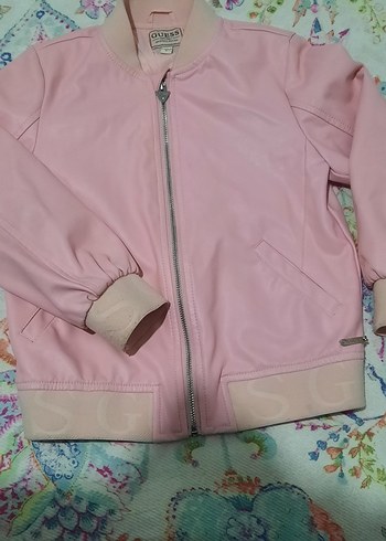 5 Yaş Beden pembe Renk Guess Kız Çocuk Pembe Fermuarlı Ceket