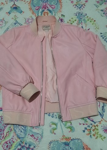 Guess Guess Kız Çocuk Pembe Fermuarlı Ceket