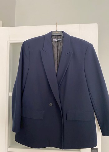 Düğmeli Lacivert Kadın Blazer Ceket
