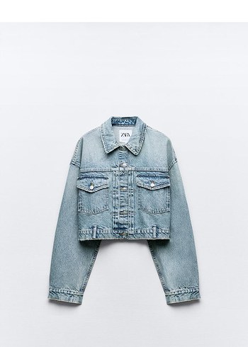 Kadın Mavi Düğmeli Denim Ceket