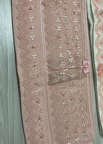 Nakışlı Pembe Havlu Seti - Görsel 3