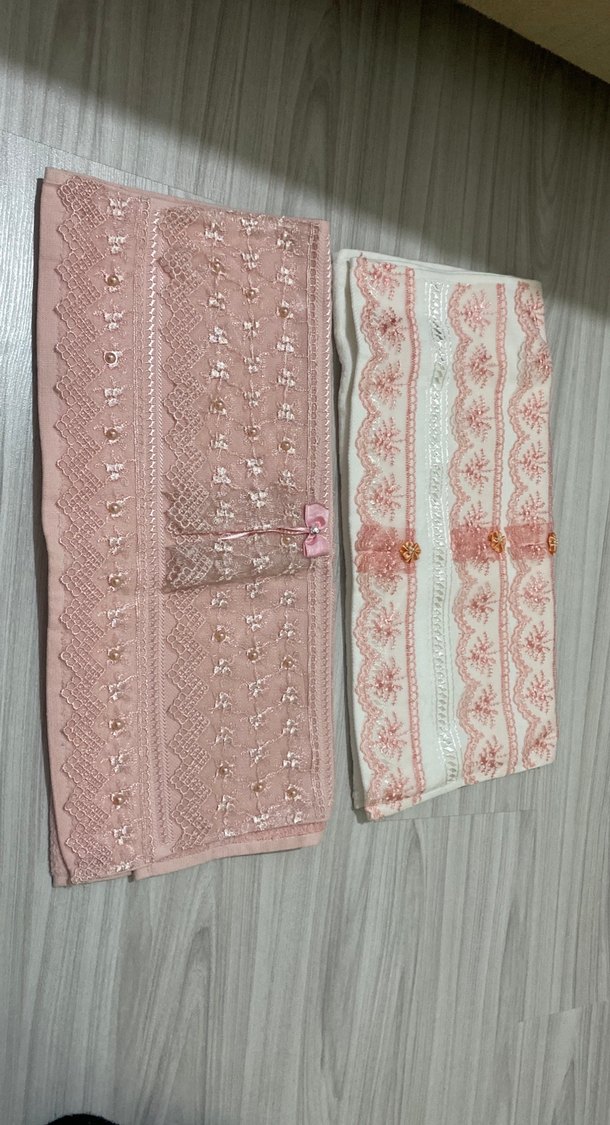Nakışlı Pembe Havlu Seti - Görsel 2