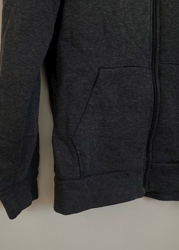 Erkek Gri Fermuarlı Sweatshirt - Görsel 2