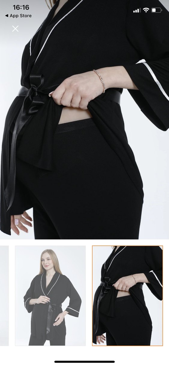 Siyah Emzirme ve Hamile Pijama Takımı - Görsel 2