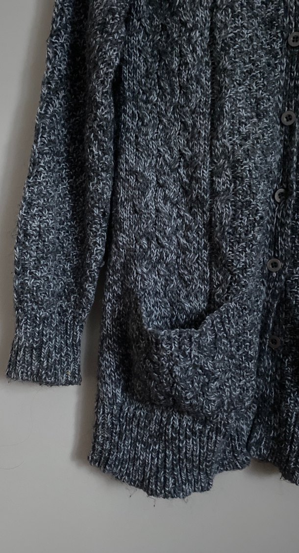 Gri Örgü Kadın Hırka Uzun Kollu - Görsel 2