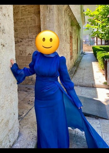 Abiye Drapeli Lacivert Uzun Abiye Elbise