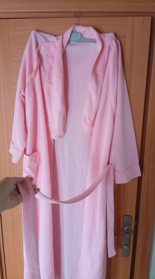 Pembe Uzun Kollu Bohem Kadın Sabahlık - Görsel 4