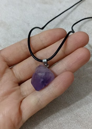 Doğal Amestist taşı kolye ve bileklik seti - Görsel 8