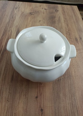 Beyaz Kapaklı Seramik Güveç Tenceresi - Görsel 3