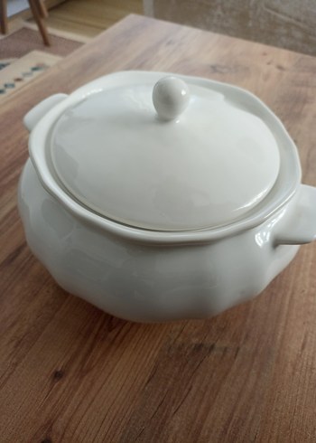 Beyaz Kapaklı Seramik Güveç Tenceresi - Görsel 2