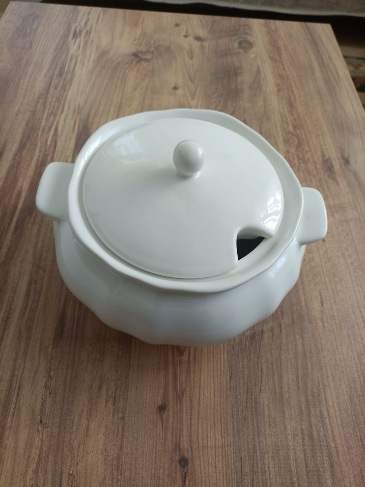 Beyaz Kapaklı Seramik Güveç Tenceresi - Görsel 3