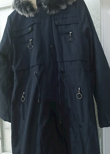 Kadın Lacivert içi peluşlu mont - Görsel 2