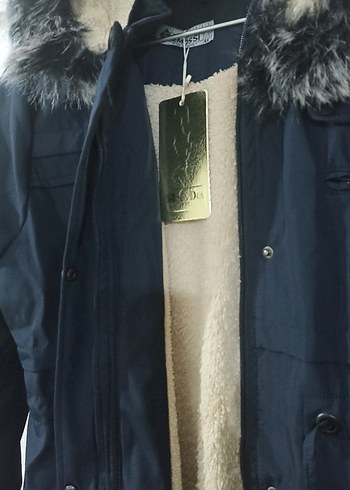 Kadın Lacivert içi peluşlu mont - Görsel 3