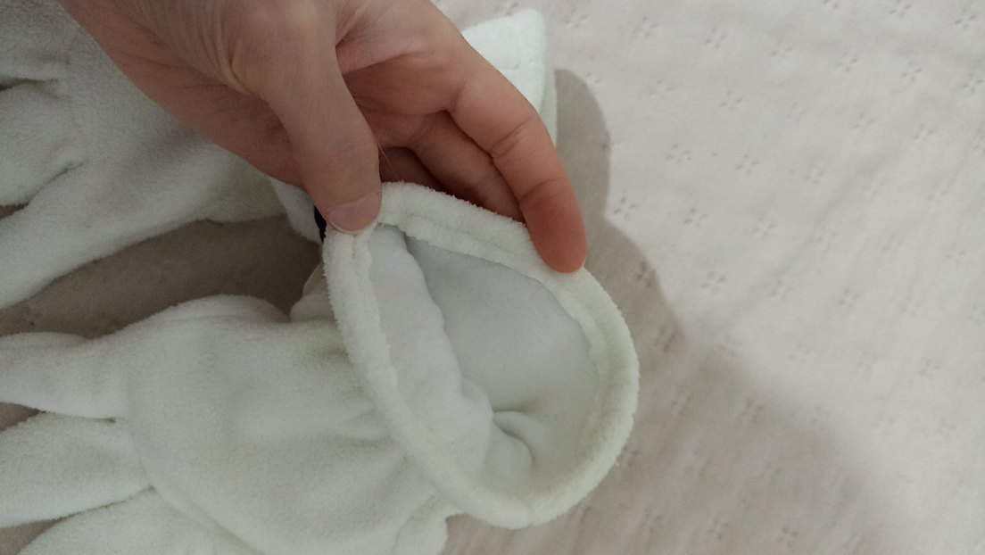 Beyaz Polar Kadın Eldiveni Velcro - Görsel 3