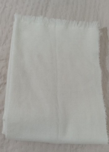 Kadın Beyaz Yün Atkı - Görsel 8