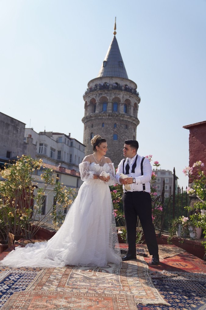 Bohem Tarz Beyaz A Kesim Uzun Gelinlik - Görsel 5