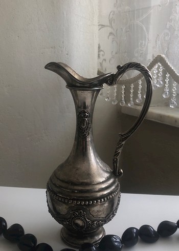 Parlak Gri Metal Vazo