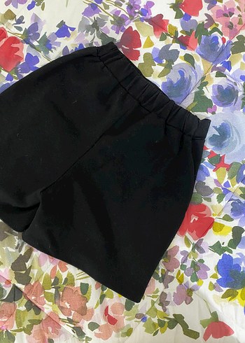 Düğmeli Siyah Mini şort etek s/ beden - Görsel 2