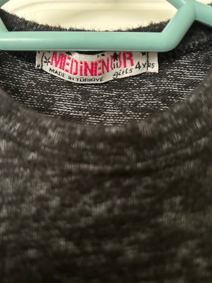 Kız Çocuk Gri Uzun Kollu Payetli Sweatshirt - Görsel 2