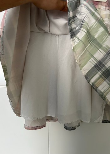 Gri Çok Renkli Pliseli Mini Etek kız çocuk - Görsel 3