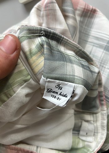 Gri Çok Renkli Pliseli Mini Etek kız çocuk - Görsel 4