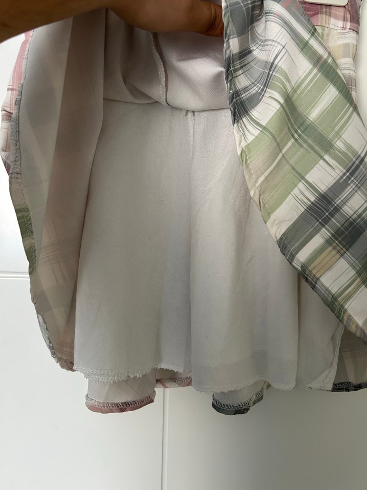 Gri Çok Renkli Pliseli Mini Etek kız çocuk - Görsel 3