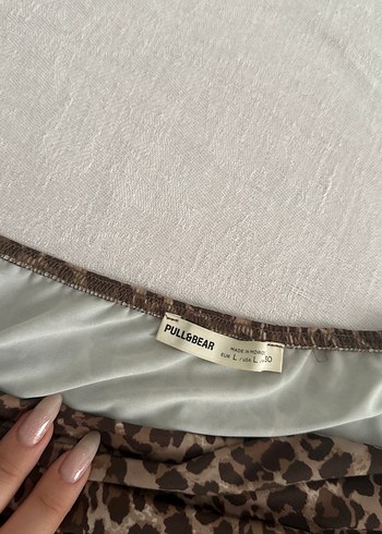 l Beden kahverengi Renk Pull&Bear Leopar Desenli Straplez Top