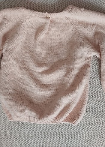 Kız Çocuk Bej Örgü Kazak - Görsel 2