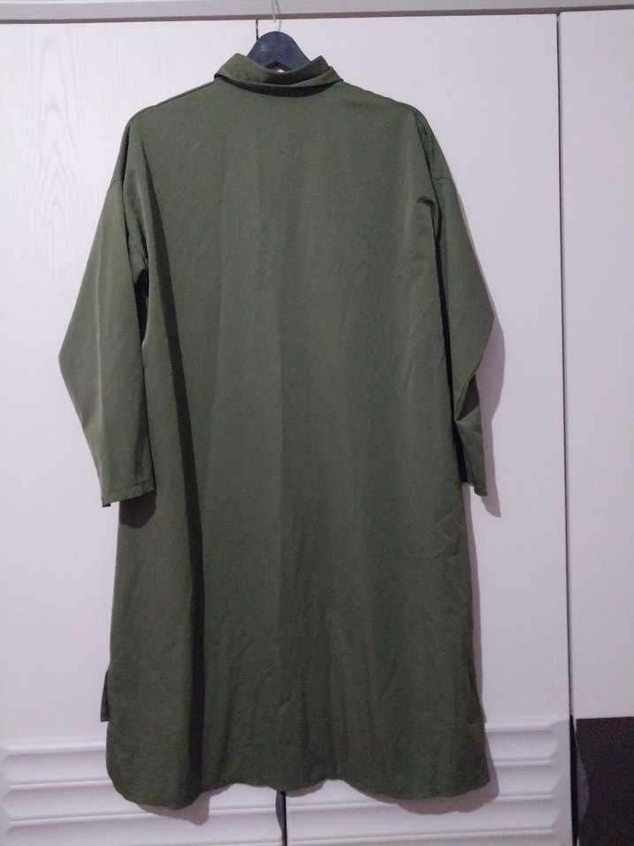 Kadın Haki Renk Uzun Salaş Tunik - Görsel 2