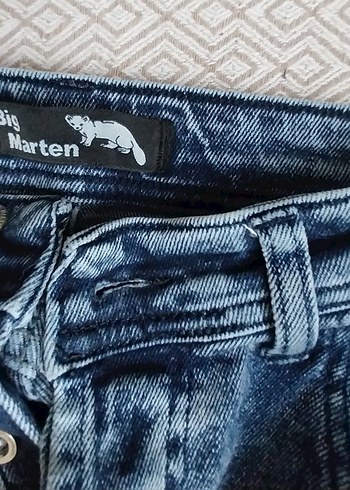 Düğmeli Mavi erkek Kot Pantolon - Görsel 3