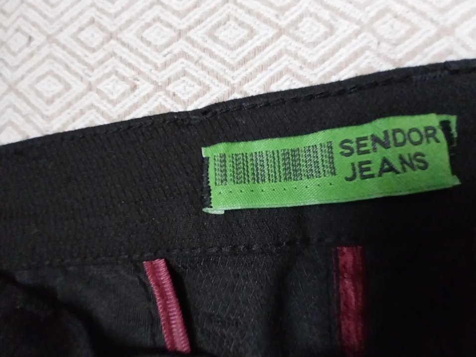 Siyah erkek keten  Kumaş Pantolon - Görsel 2