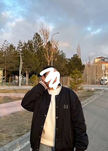 Mavi Jeans Unisex Siyah Kadın Bomber Ceket Yüksek Yaka