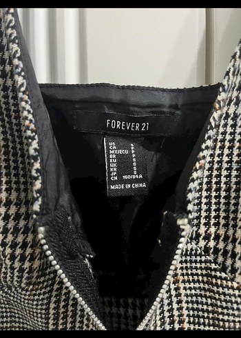 Gri Kareli V Yaka Fermuarlı Elbise - Görsel 5