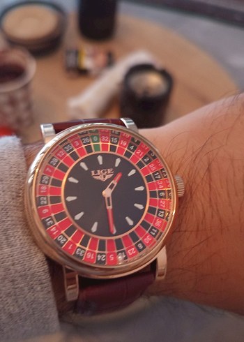 Koyu Kırmızı Vintage Erkek Kol Saati
