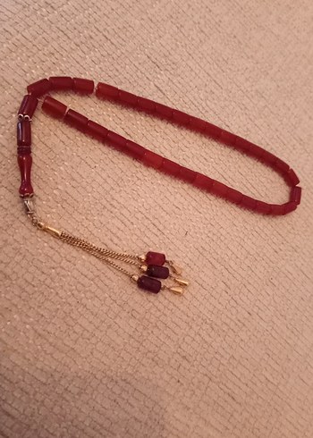  Bordo Minimalist Erkek Tesbih kehribar