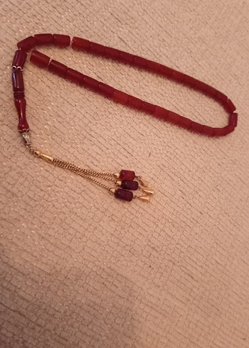  Beden Bordo Minimalist Erkek Tesbih kehribar