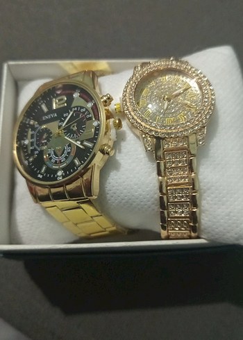 Altın Renkli Kadın Kol Saati - Payetli - Görsel 2