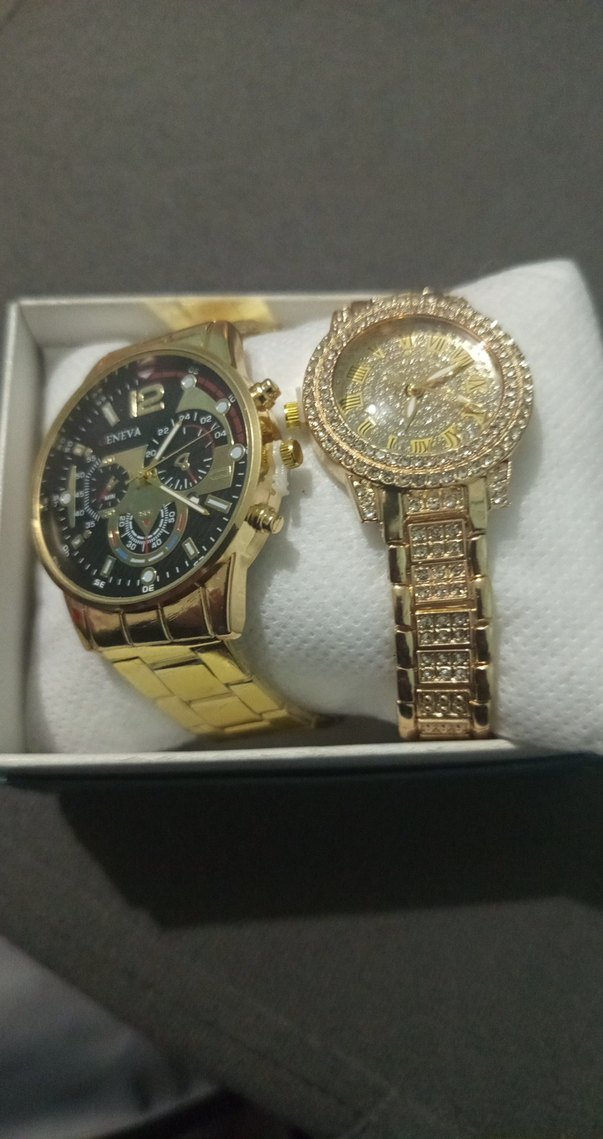 Altın Renkli Kadın Kol Saati - Payetli - Görsel 2