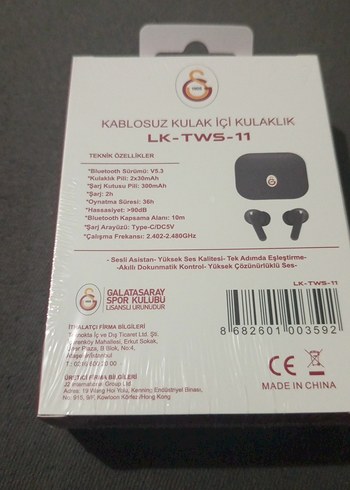 Galatasaray Lisanslı Kablosuz Kulak İçi Kulaklık - Görsel 3