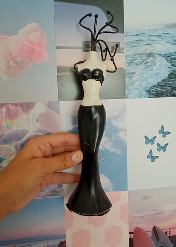 Siyah Kadın Figürlü Dekoratif Biblo