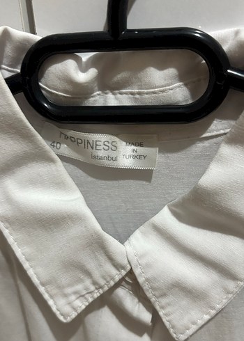 Düğmeli Beyaz Kadın Gömlek - Görsel 2