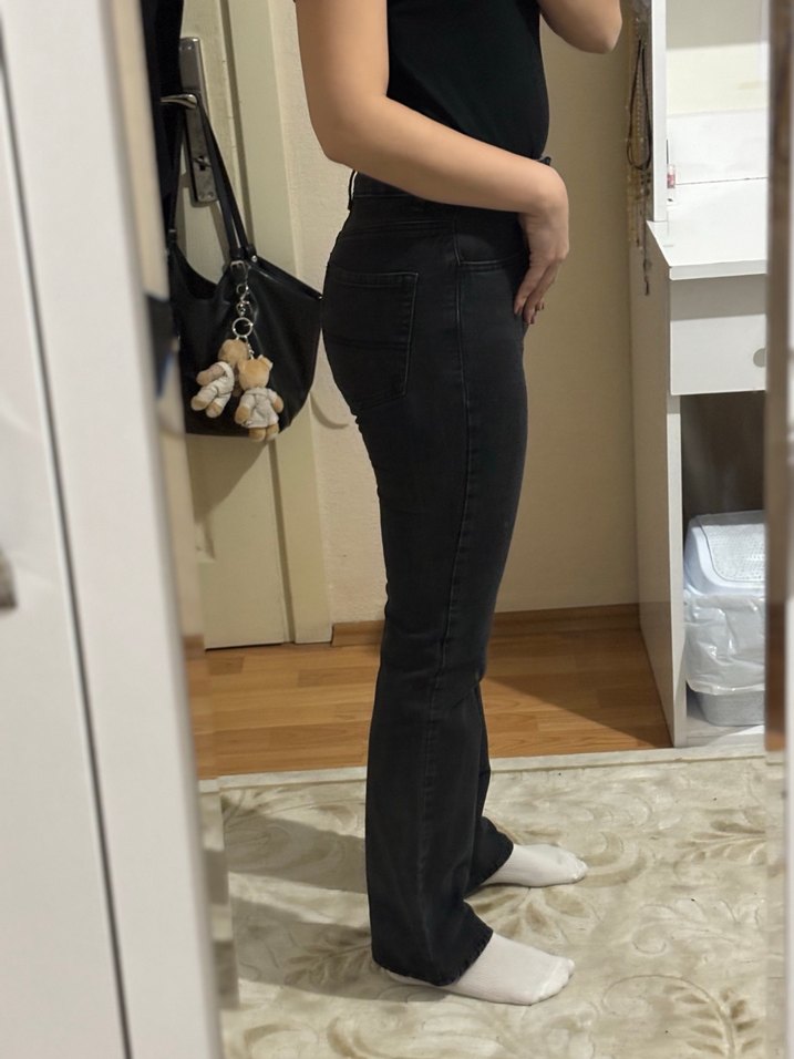 Siyah Straight Jean Pantolon - Görsel 3