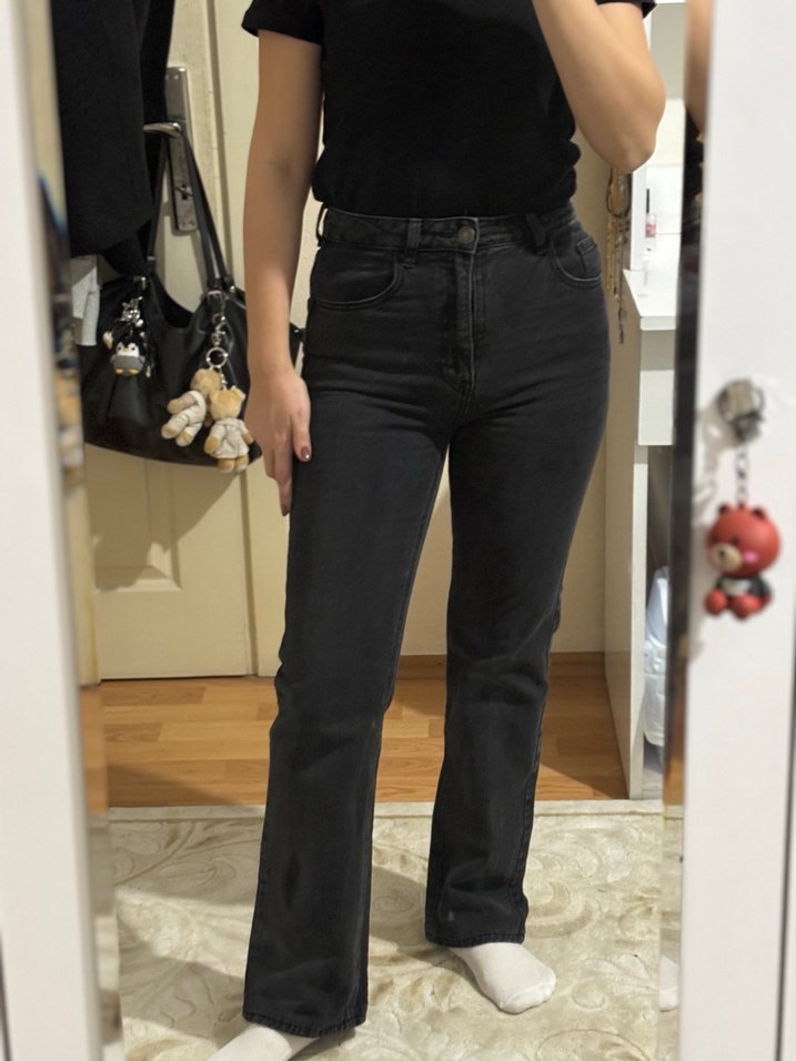 Siyah Straight Jean Pantolon - Görsel 2