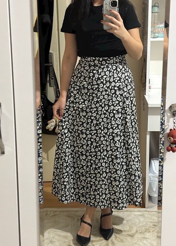 Çiçek Desenli Midi / Maxi Boy Etek - Görsel 2